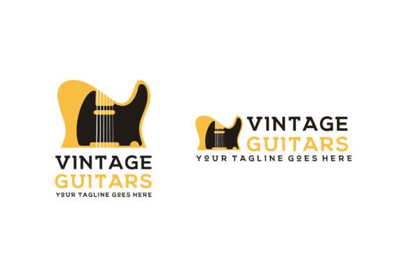 Black Guard Retro Guitar Music Logo
