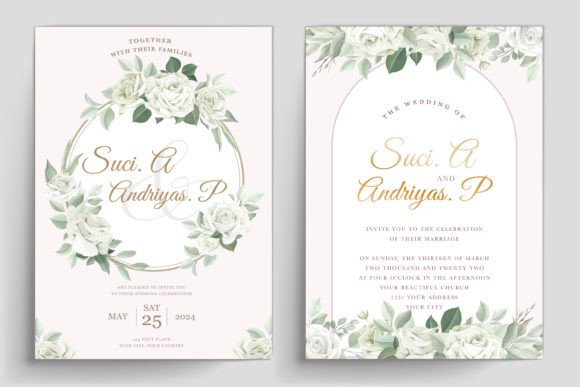 Elegant Soft Rose Wedding Invitation Set