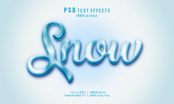 Elevate Designs with Creative Snow 3D Text