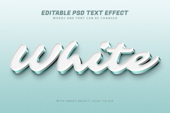 Elevate Designs with Editable White 3D Text