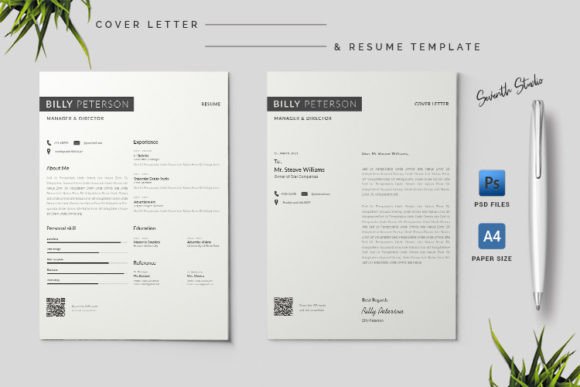 Stand Out with A4 Cover Letter Resume Template 1.2