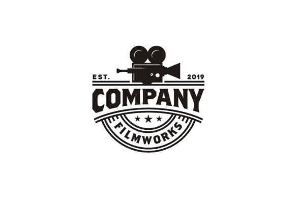 Strategic Branding with a Vintage Video Camera Film Movie Logo
